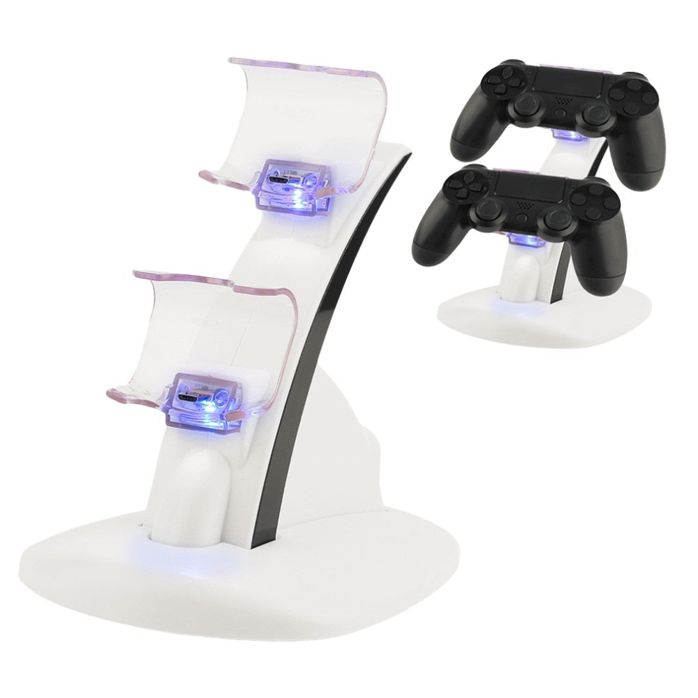 LED Micro Dual Controller Holder Charger 2 LED Micro USB Handle Fast Charging Dock Station Stand Charger for PS4 Controller