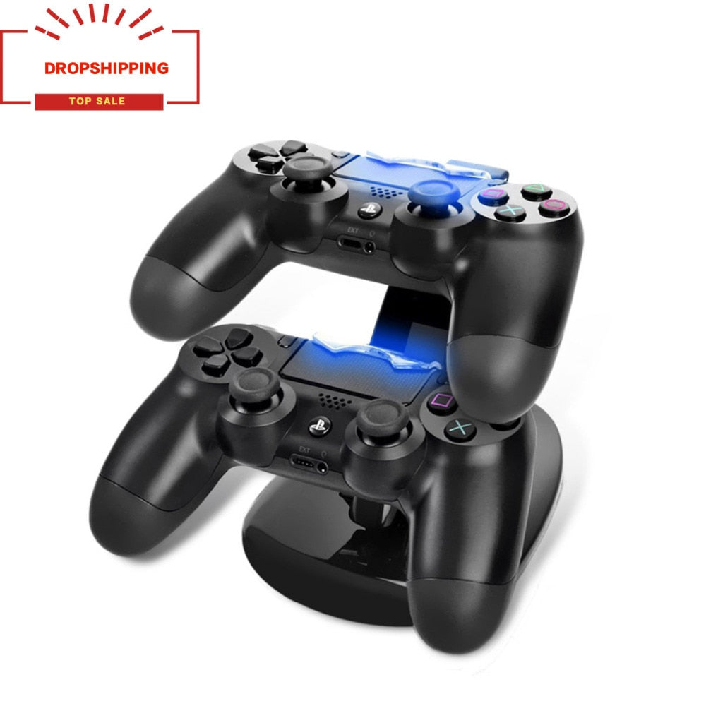 Dropshipping USB Dual Gamepad Charger Controller Game Controller Power Supply Charging Station Stand For Sony Playstation 4 PS4